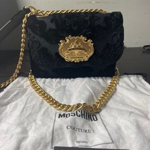 Moschino Tapestry Jacquard Crossbody Bag